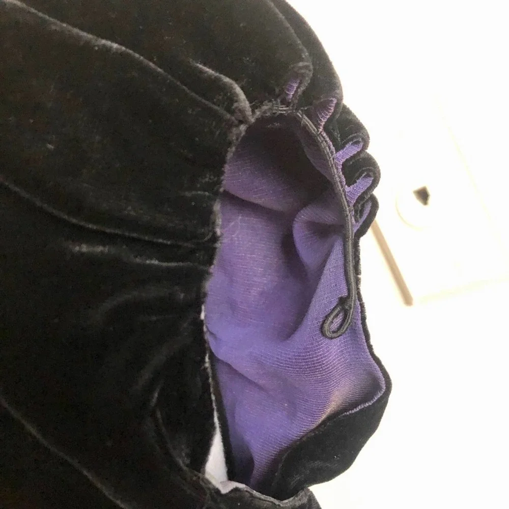 30s Vintage Art Deco Bias Cut Silk Velvet Black Dress - Picture 6 of 13